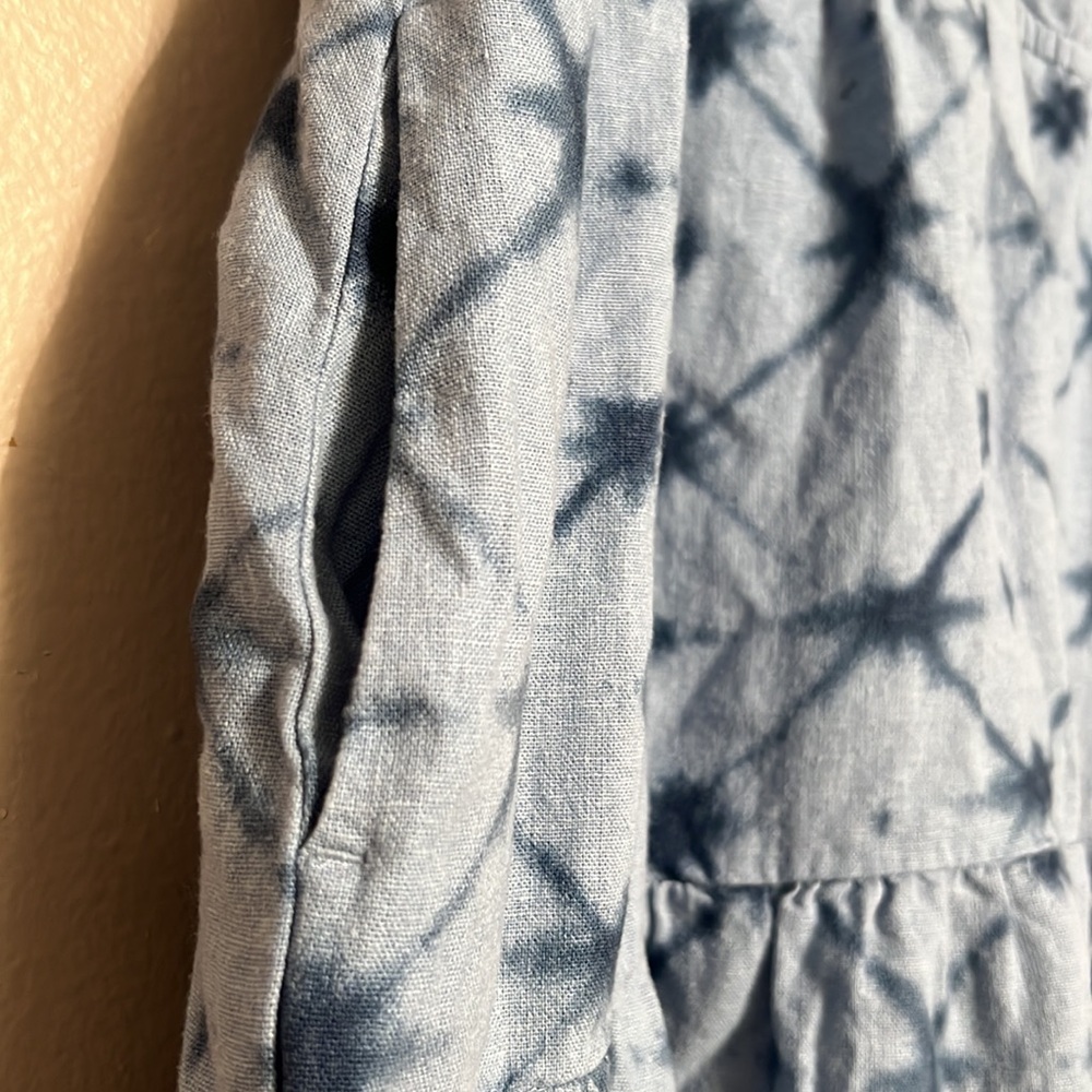 Sonoma Linen/Rayon Blue tie dye dress size XL - Picture 5 of 9